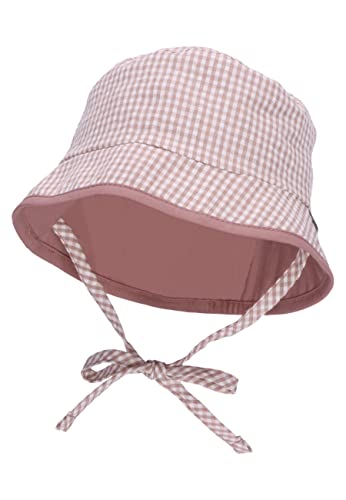 Sterntaler Baby Mädchen Hut Baby Wende Fischerhut Karo - Baby Hut, Kopfbedeckung Baby Sommer, Sommerhut Baby - aus Baumwolle - rosa, 45