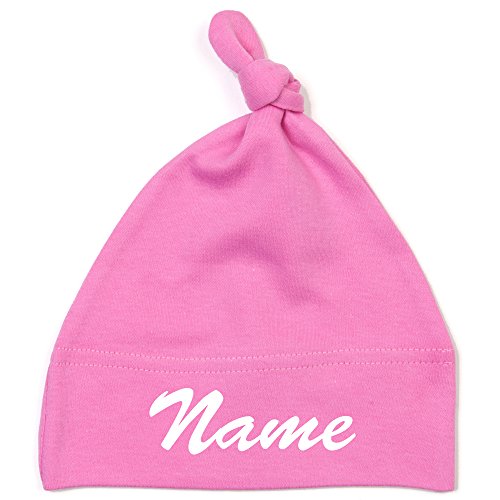 Schnoschi Babymütze in pink mit Namen hochwertig Bestickt/gestickt